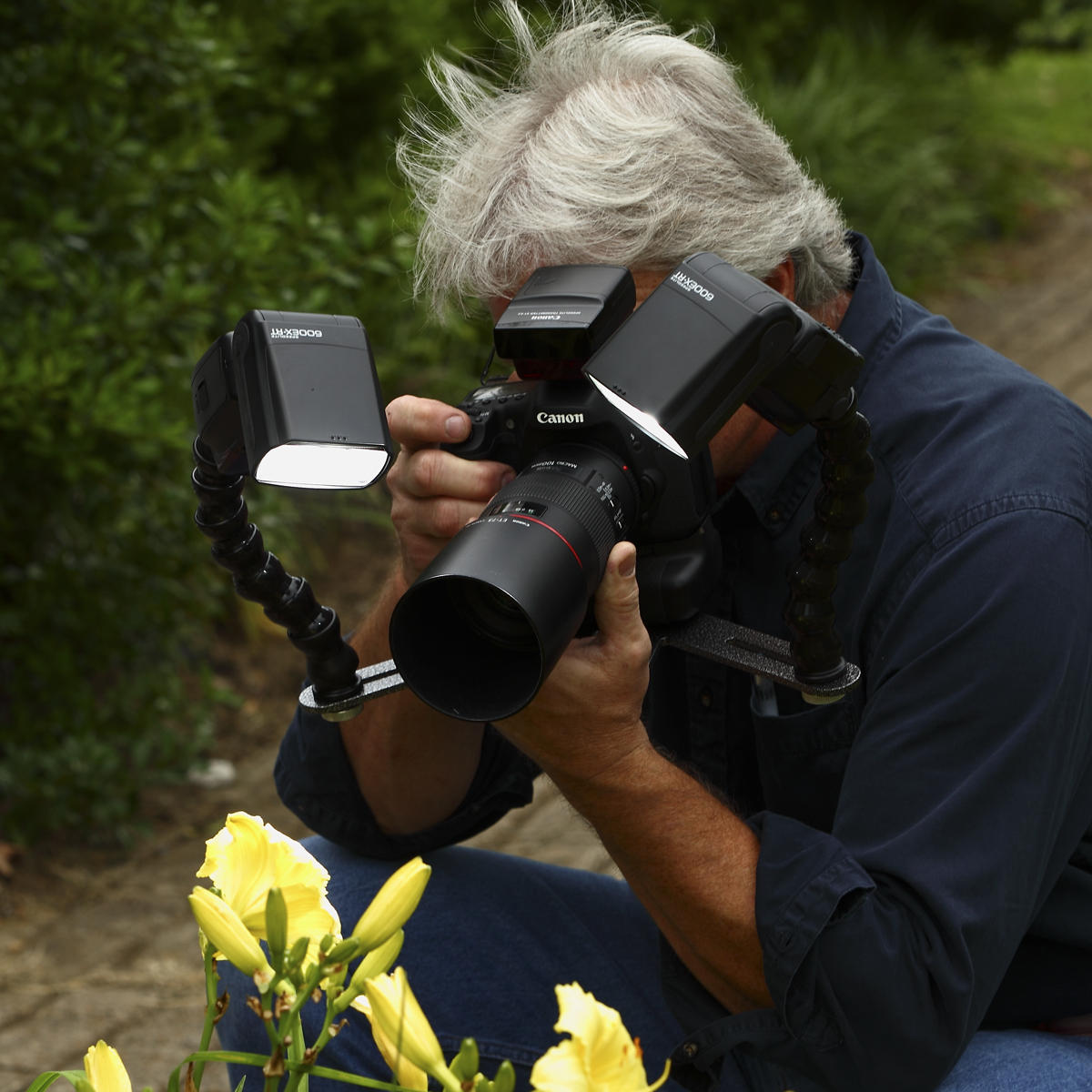 Adjusting your strobes on the fly. Flex line is capable of handling the Canon 600 RT units.